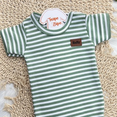  CONJ. DE MALHA 3 PEÇAS - Girafa Verde - Off White e Verde